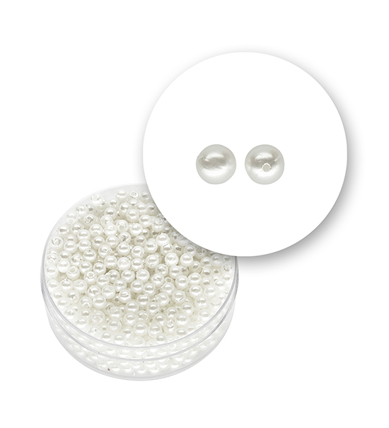 Perla bianca tonda (10 grammi) Ø 4 mm - Bianco perlato - Clicca l'immagine per chiudere