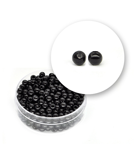 Perle nere tonde (10,9 grammi) - ø 4 mm