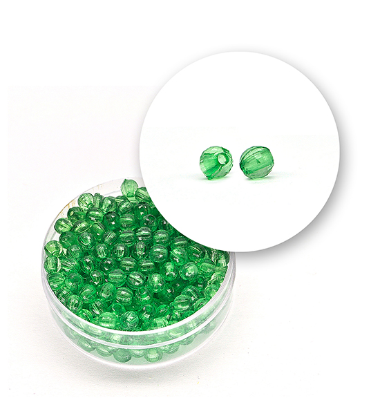 Transparent faceted beads (11 grams) Ø 4 mm - Dark green