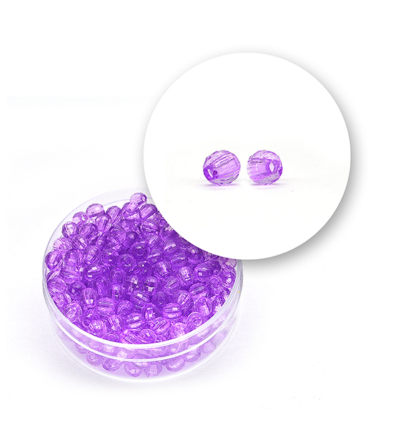 Perle sfaccettate trasparenti (11 grammi) Ø 4 mm - Lilla - Clicca l'immagine per chiudere
