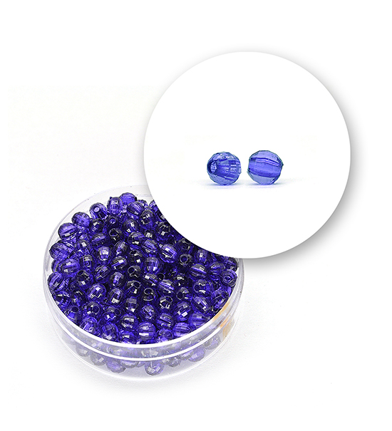 Transparent faceted beads (11 grams) Ø 4 mm - Blue