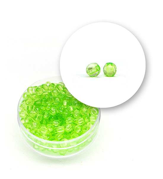 Transparent faceted beads (11 grams) Ø 4 mm - Green