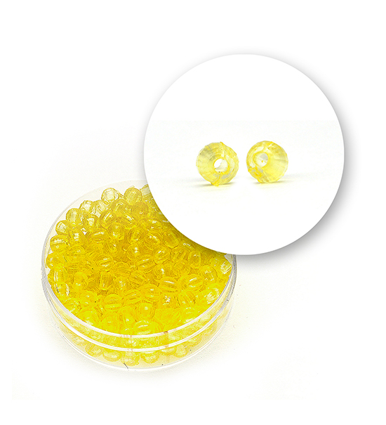 Perle sfaccettate trasparenti (11 grammi) Ø 4 mm - Giallo