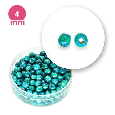 Perla tonda in legno colorata (7,5 grammi) 4 mm ø - Turchese - Clicca l'immagine per chiudere