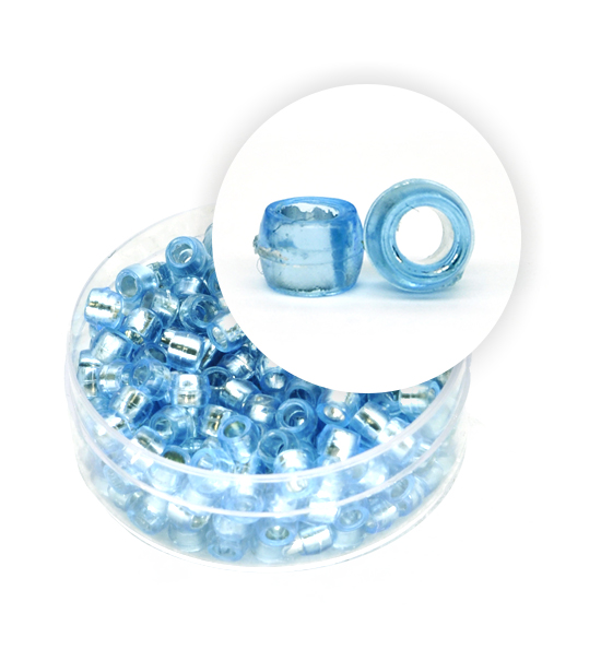 Perlas de plástico alma de plata (acerca 8 g) 4 mm ø - Cielo