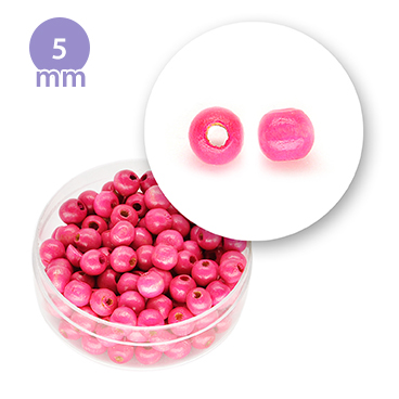 Perla tonda in legno colorata (7 grammi) 5 mm ø - Fuxia - Clicca l'immagine per chiudere