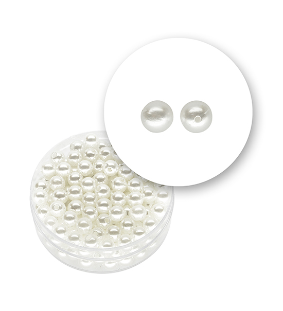 Perla "esférico" (10,2 gramos) de Ø 6 mm - Blanco Perlado