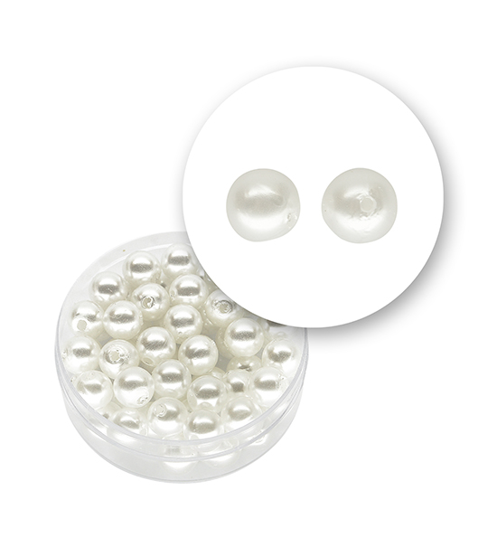 Perla "esférico" (10 gramos) de Ø 8 mm - Blanco Perlado