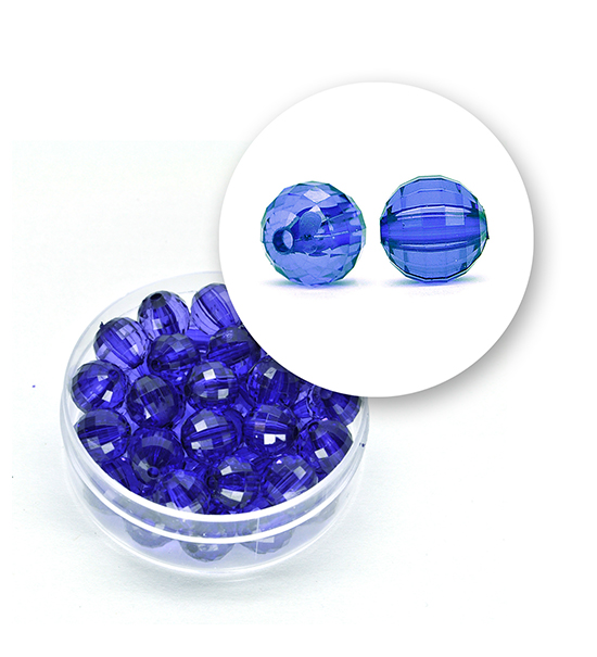 Perle sfaccettate trasparenti (11,3 grammi) Ø 8 mm - Blu - Clicca l'immagine per chiudere