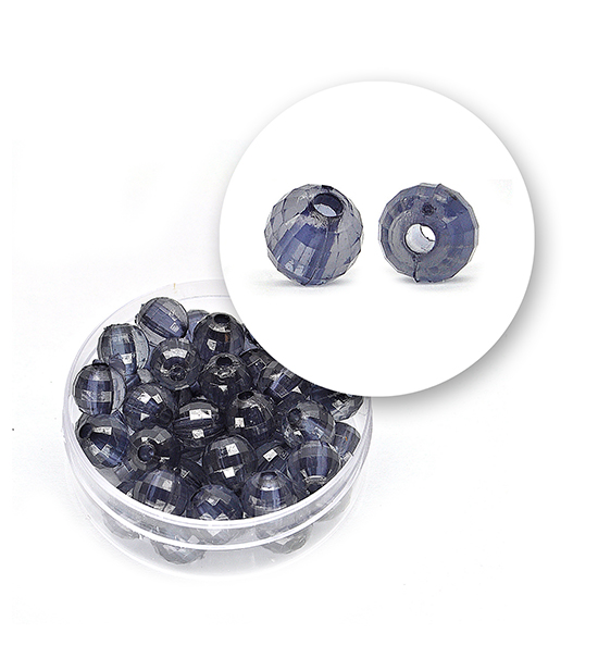 Perle sfaccettate trasparenti (11,3 grammi) Ø 8 mm - Grigio