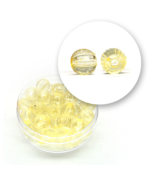 Transparent faceted beads (11.3 g) 8 mm - Ivory
