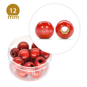 Perla tonda in legno colorata (11,7 grammi) 12 mm ø - Rosso - Clicca l'immagine per chiudere