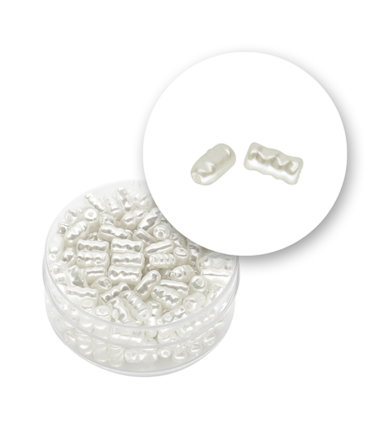Perla "pietra di fiume" (10,6 grammi) 4x6 mm - Bianco perlato - Clicca l'immagine per chiudere