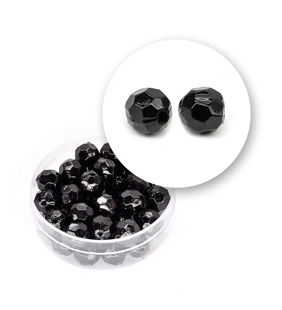 Perle nere tonde sfaccettate (11,3 grammi) - ø 8 mm - Clicca l'immagine per chiudere