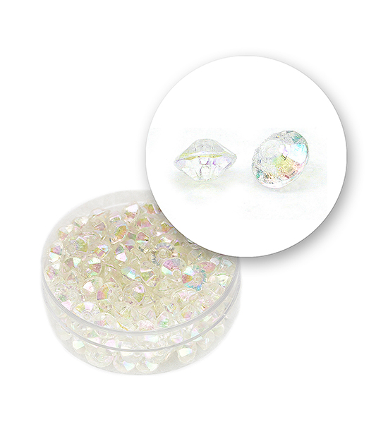 Faceted diamonds col. AB (11 grams) 6x4 mm - Transparent