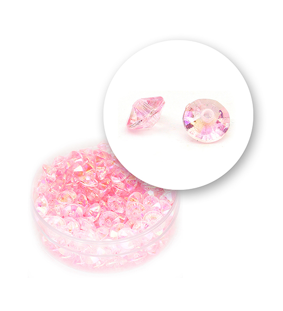 Diamantes tallados col. AB (11 gramos) de 6x4 mm - Rosa