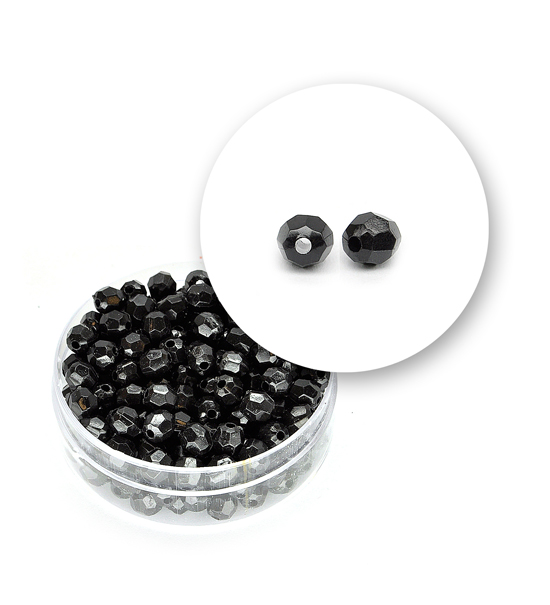 Perle nere tonde sfaccettate (11 grammi) - ø 5 mm - Clicca l'immagine per chiudere