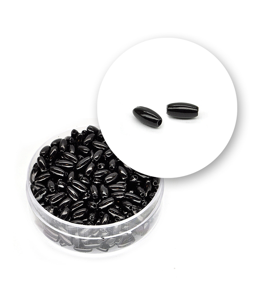 Perle nere chicco di riso (9 grammi) - ø 3x6 mm - Clicca l'immagine per chiudere