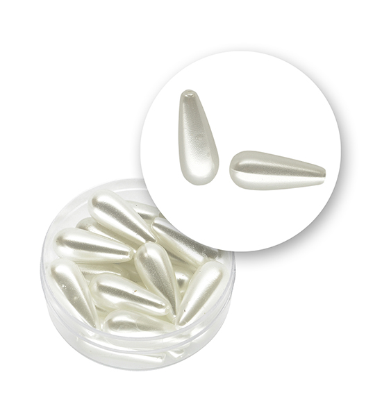 Perla goccia (10,5 grammi) 8x20 mm - Bianco perlato