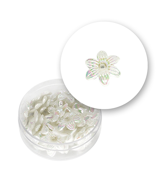 Perle "corolla a 6 petali" (6,5 grammi) 15x2 mm - Bianco - Clicca l'immagine per chiudere
