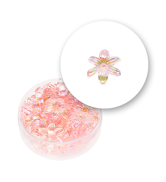 Perle "corolla a 6 petali" (6,5 grammi) 15x2 mm - Rosa