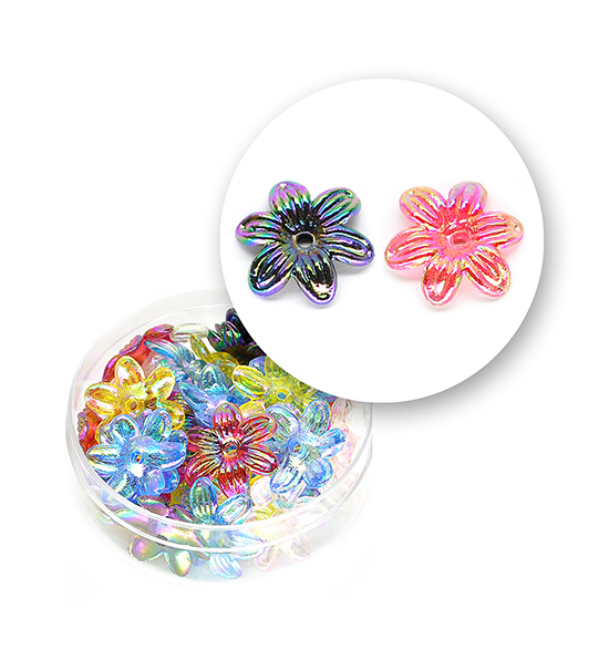 Perle "corolla a 6 petali" (6,5 grammi) 15x2 mm - Multicolor - Clicca l'immagine per chiudere