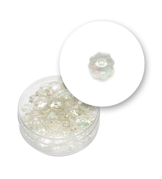 Perle "rosetta sfaccettata" (11 grammi) Ø 8 mm - Trasparente