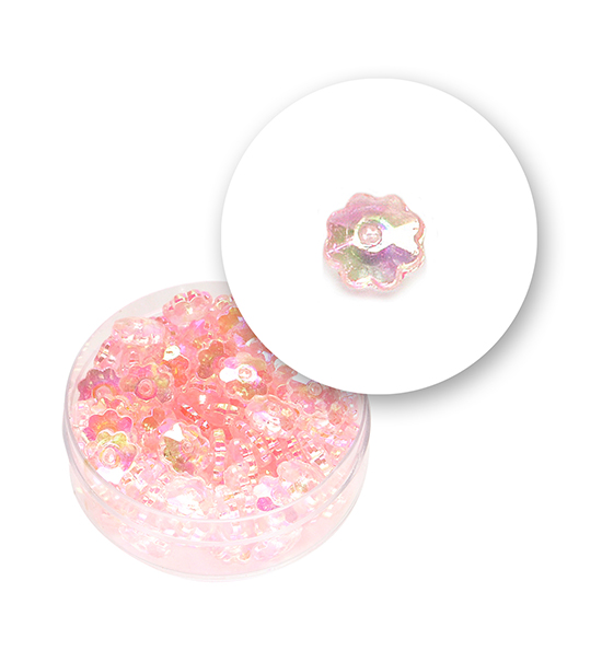 Perle "rosetta sfaccettata" (11 grammi) Ø 8 mm - Rosa