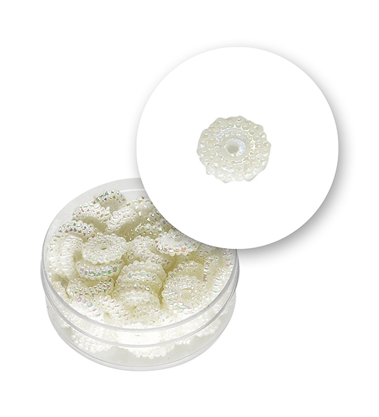 Perle "rosetta filigrana" (9 grammi) Ø 10 mm - Bianco - Clicca l'immagine per chiudere