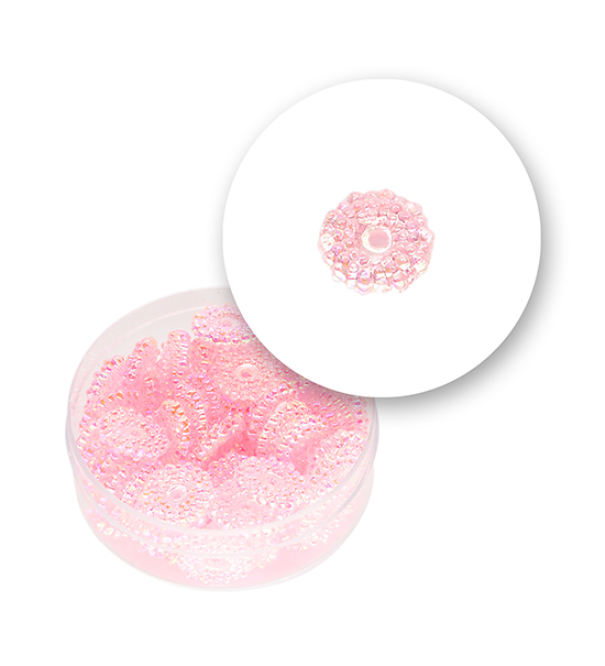 Perle "rosetta filigrana" (9 grammi) Ø 10 mm - Rosa - Clicca l'immagine per chiudere