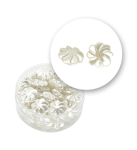 "pinwheel" bead (9.4 grams) 10x4 mm - Pearl White