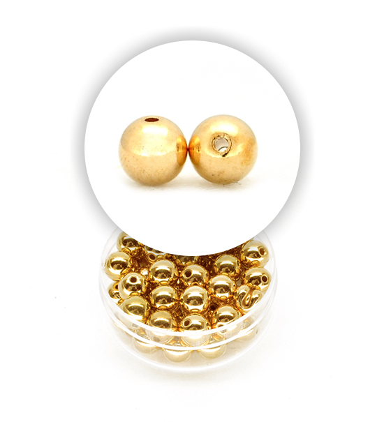 Perle tonde metalizzate (1 scatolina) 8 mm - Oro - Clicca l'immagine per chiudere