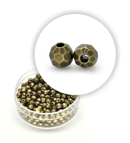 Perla metalizzate tonda sfaccettate (12 g) 4 mm - Bronzo