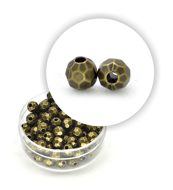 Perla metalizzate tonda sfaccettate (11 g) 6 mm - Bronzo - Clicca l'immagine per chiudere