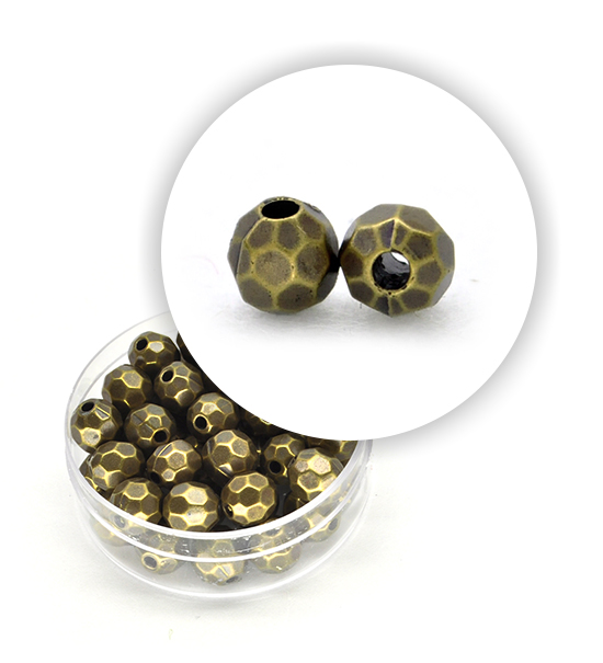 Perla metalizzate tonda sfaccettate (13,5 g) 8 mm - Bronzo