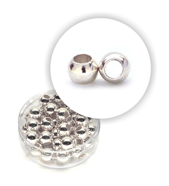 Perla metalizzata anello (10 g) 8 mm - Argento