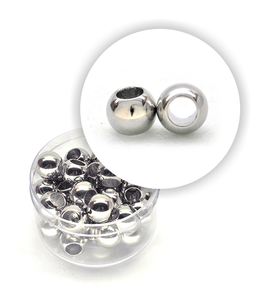 Perla metalizzata anello (8 g) 10 mm - Acciaio