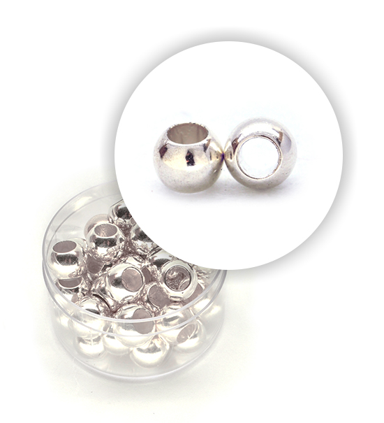 Perla metalizzata anello (8 g) 10 mm - Argento - Clicca l'immagine per chiudere