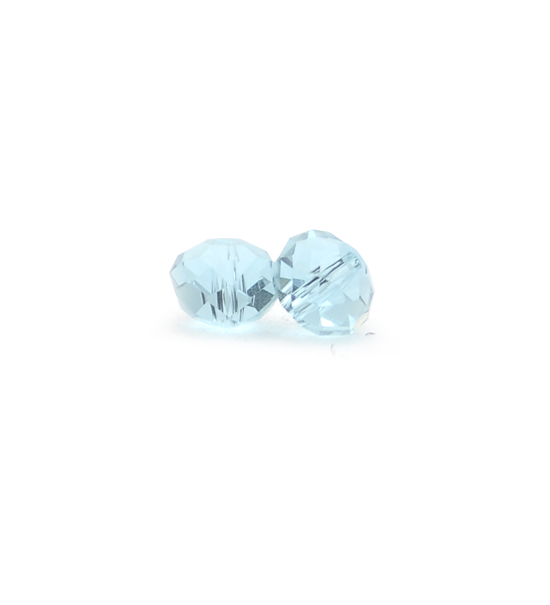 Faced ½ crystal bead - Baby blue (1 thread)