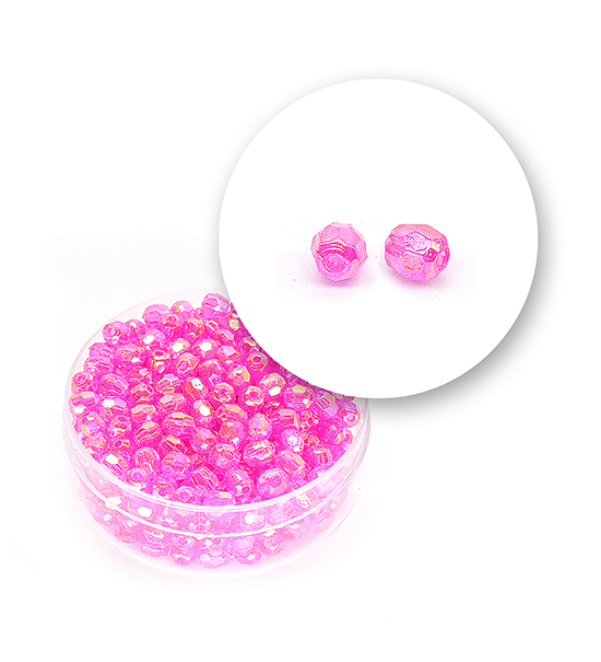 Perle sfaccettate plastica colore AB (9,6 g) Ø 4 mm - Viola