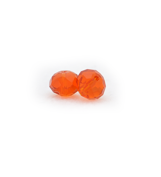 Perla ½ cristal tallada - Naranja (1 filo)