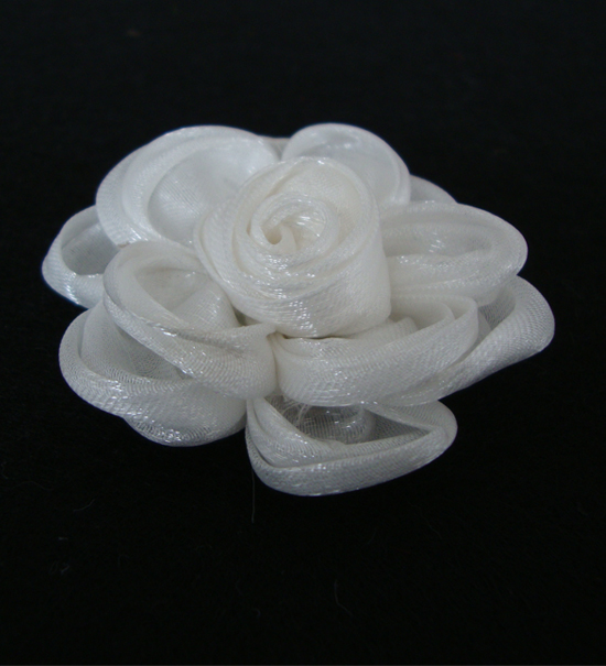 fiore petali in rete "crinolina" mm.70 - col. Bianco