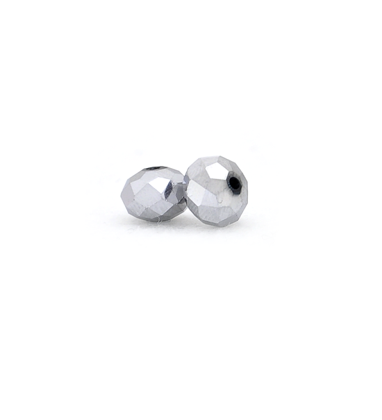 Perla ½ cristallo sfaccettata (1 filo) 6x4 mm - Argento - Clicca l'immagine per chiudere