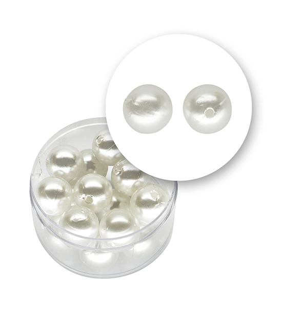 Perla bianca tonda (15,8 grammi) Ø 12 mm - Bianco perlato - Clicca l'immagine per chiudere