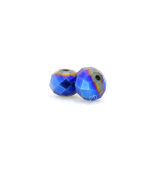 Perla ½cristal tallada - Azul metalizado (1 filo)