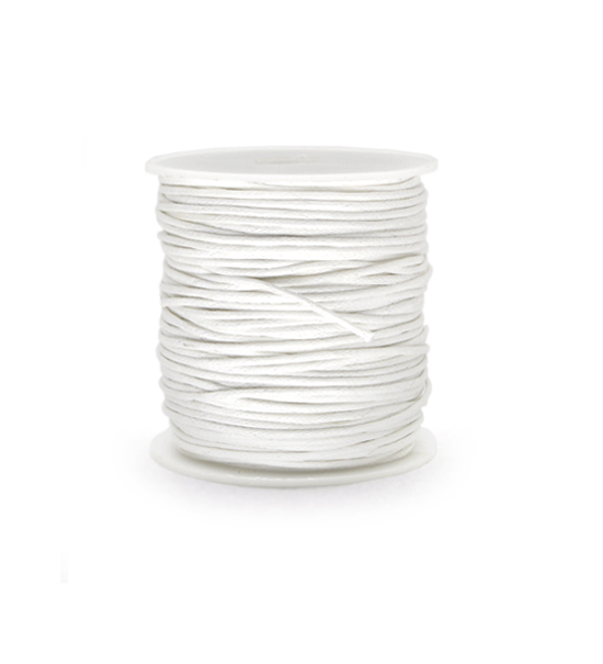 Cotton waxed twine (25 mts) 1 mm - White