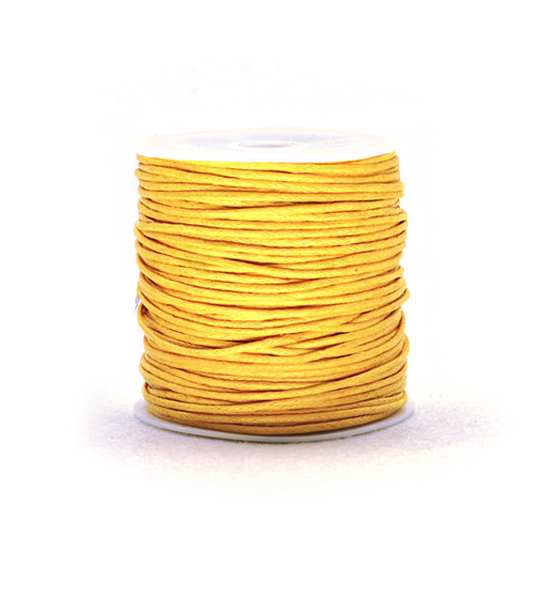 Cotton waxed twine (25 mts) 1 mm - Yellow