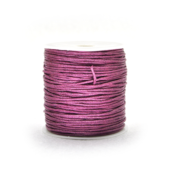 Cotton waxed twine (25 mts) 1 mm - Red-purple colour