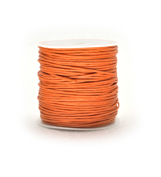 Cordoncino in cotone cerato (25 mt) 1 mm - Arancio - Clicca l'immagine per chiudere