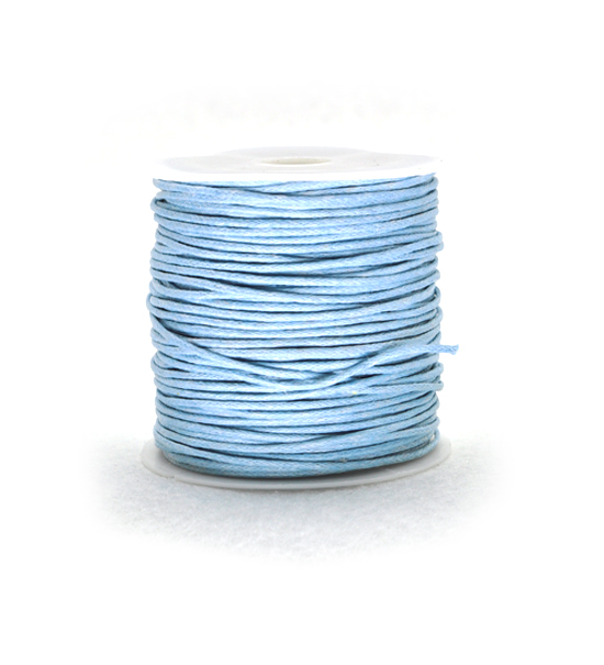 Cotton waxed twine (25 mts) 1 mm - Light blue